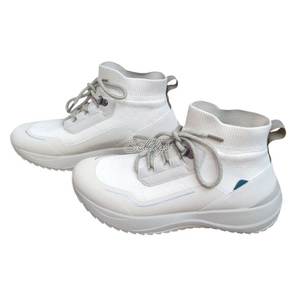 Vessi Stormburst High Womens 9 Dune Beige Waterproof DymaTex Knit Sneaker Boot - Picture 3 of 13